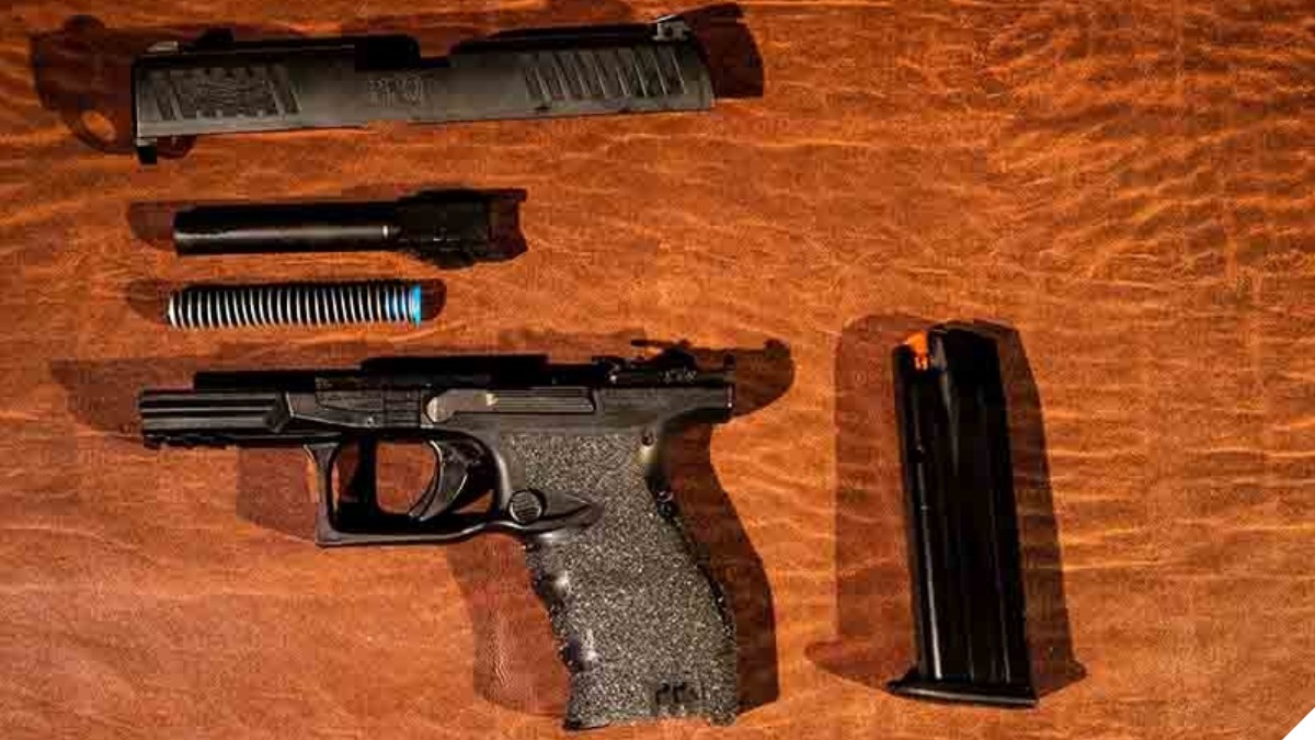 walther ppq disassembled on table