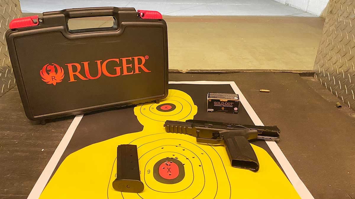 ruger 57 with gun case and ammo box