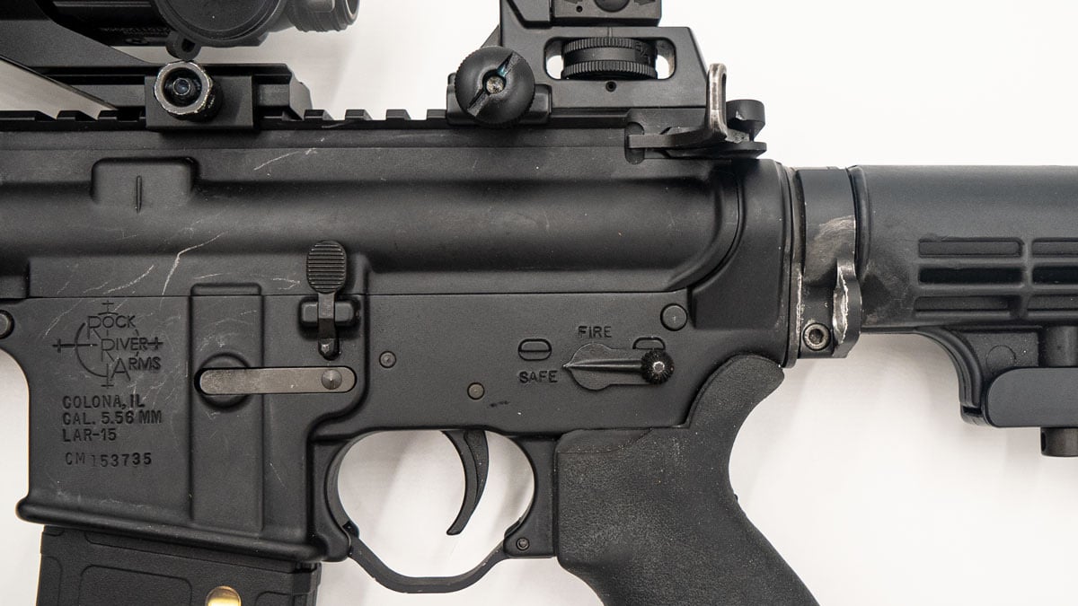 scratches on the side of a rifle