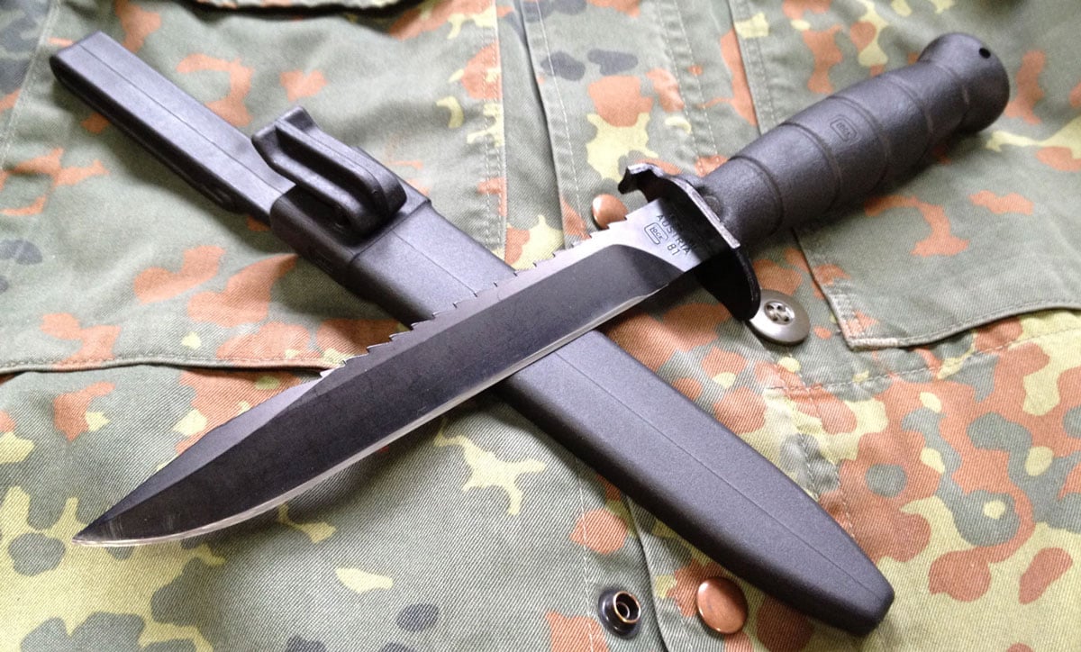Glock field knife on a uniform