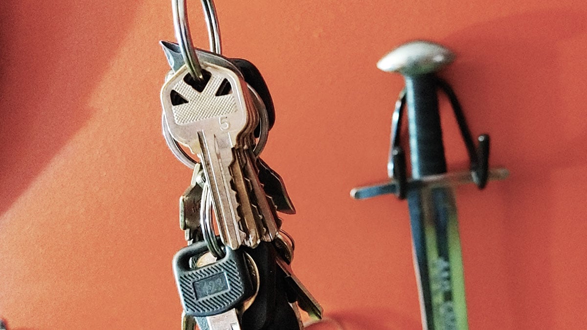 Keys by a sword