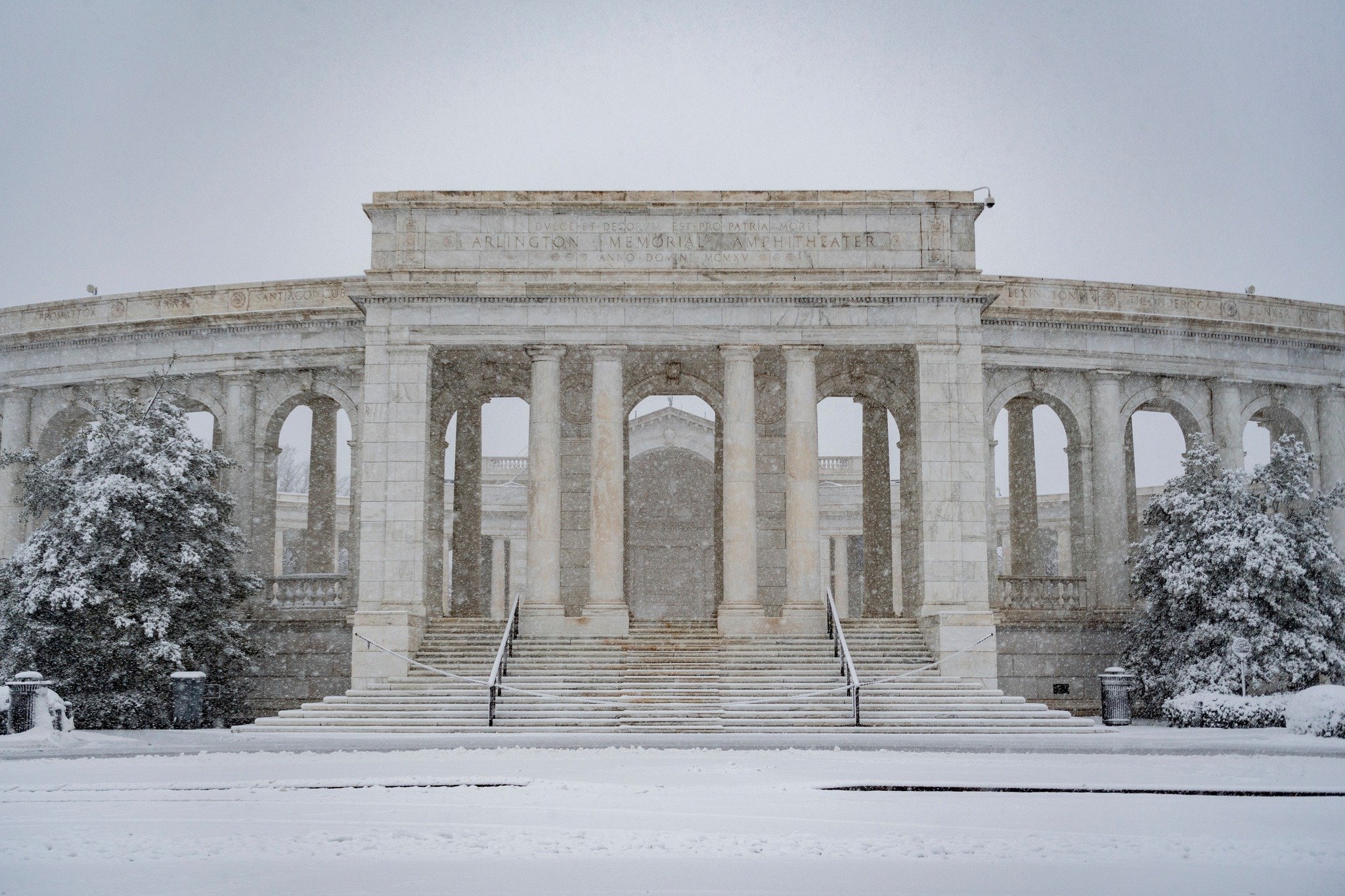 Arlington National Cemetery in heavy snowfall, January 2022