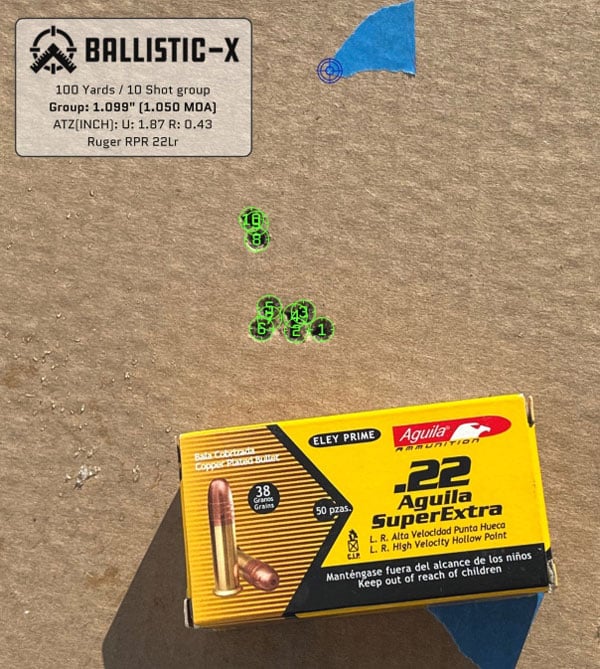 .22 Aguila Ammo and a target