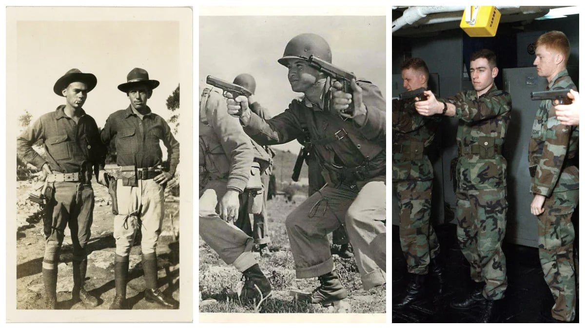 historic photos of soldiers with 1911s