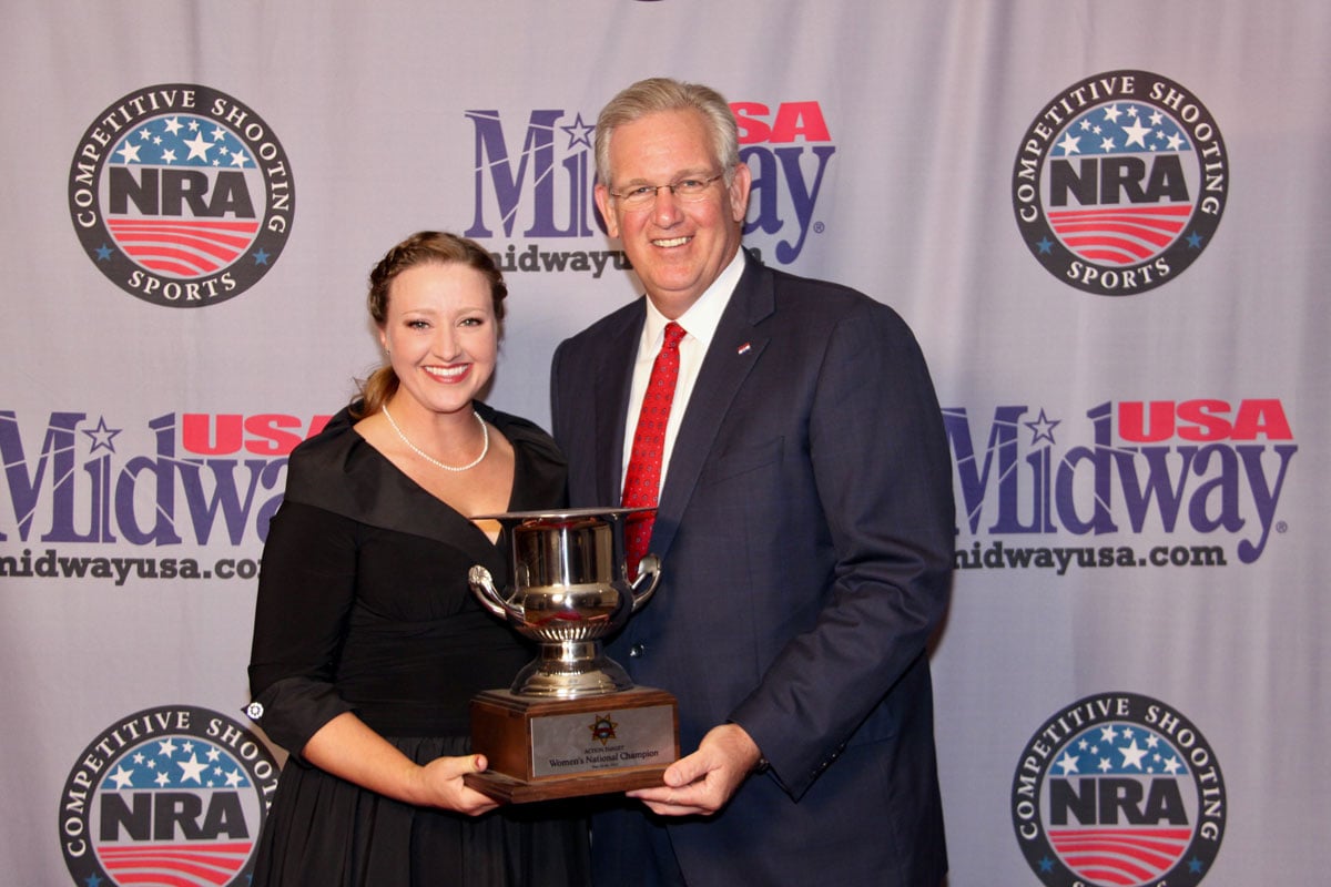 Julie Golod receives a shooting award