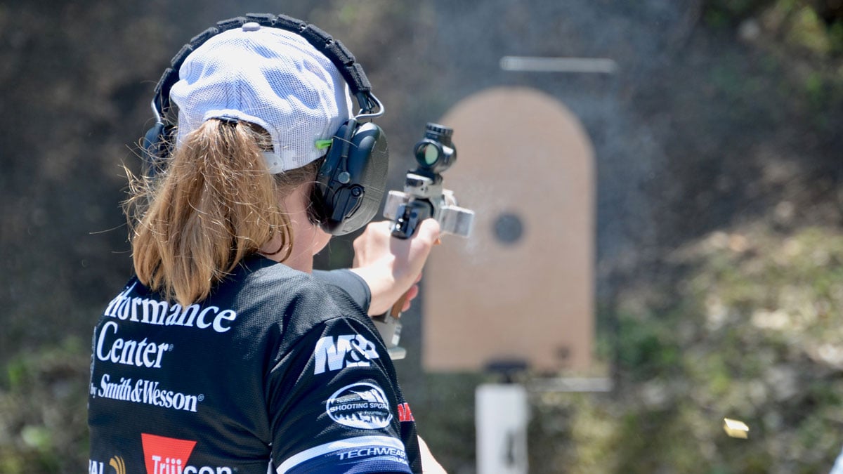 Julie Golod Shooting at the Range