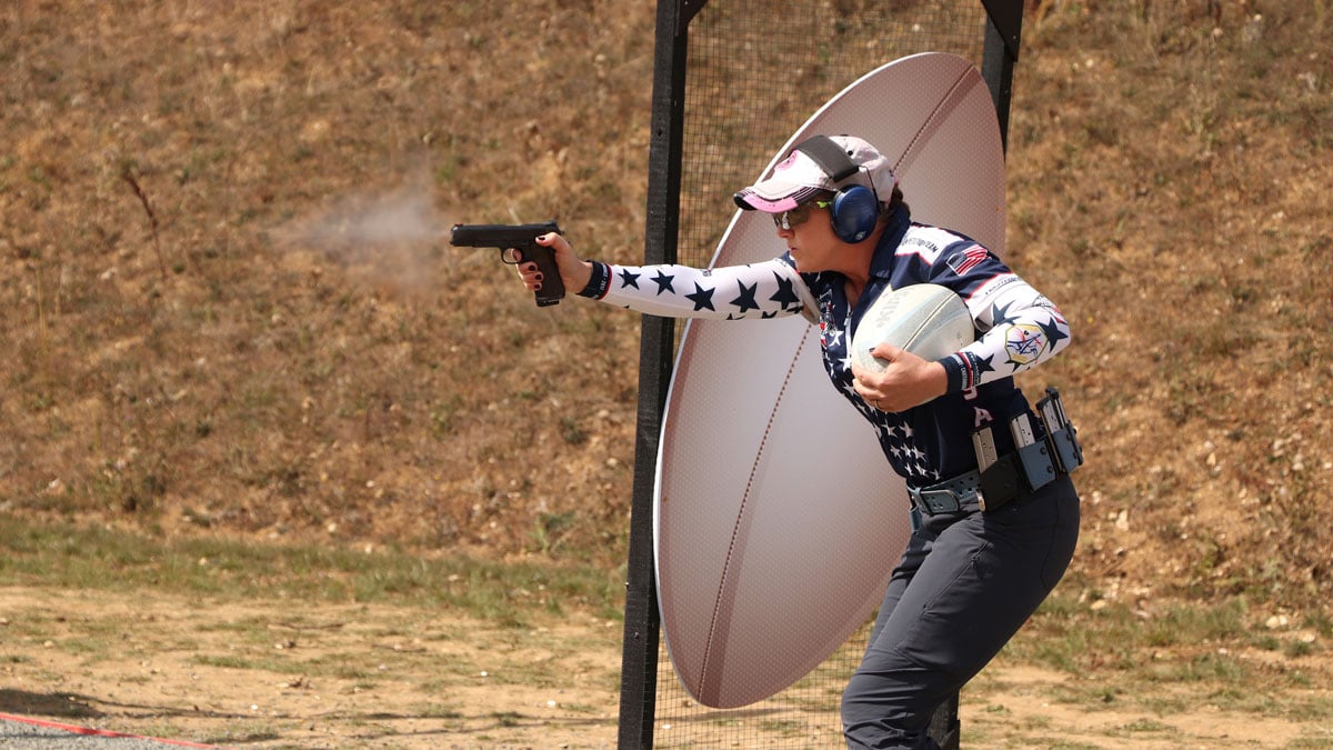 Julie Golod Shooting at the Range