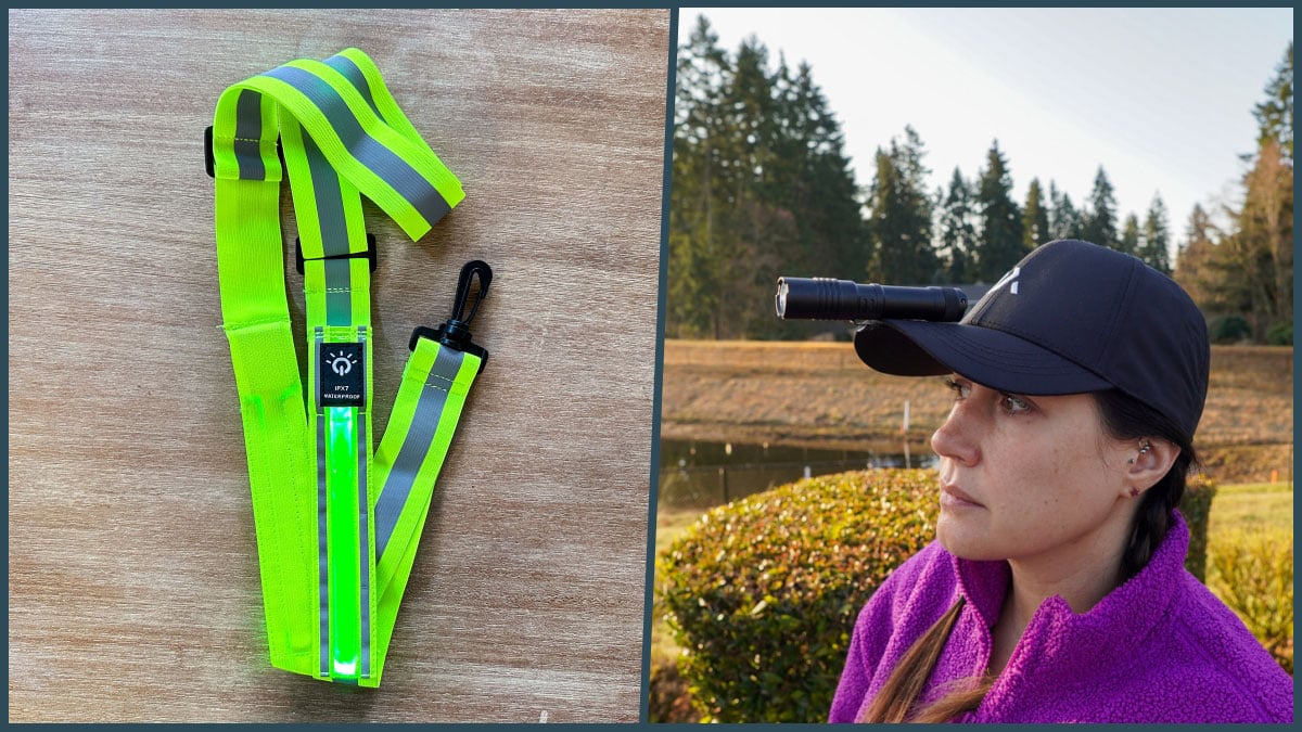 Reflective strap and tactical flashlight with visor clip