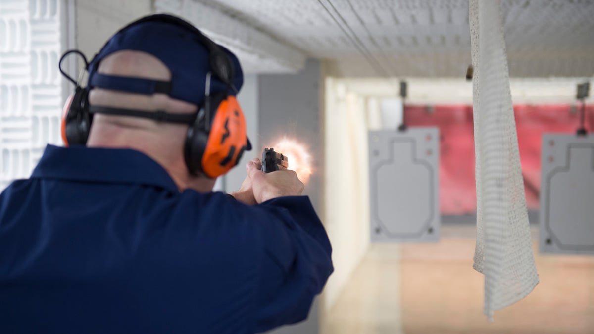 Training at Coast Guard shooting range