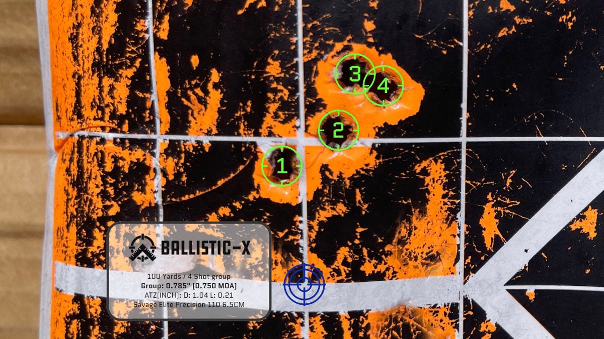 Target shot with 6.5 Creedmoor from Savage 110 Elite Precision rifle