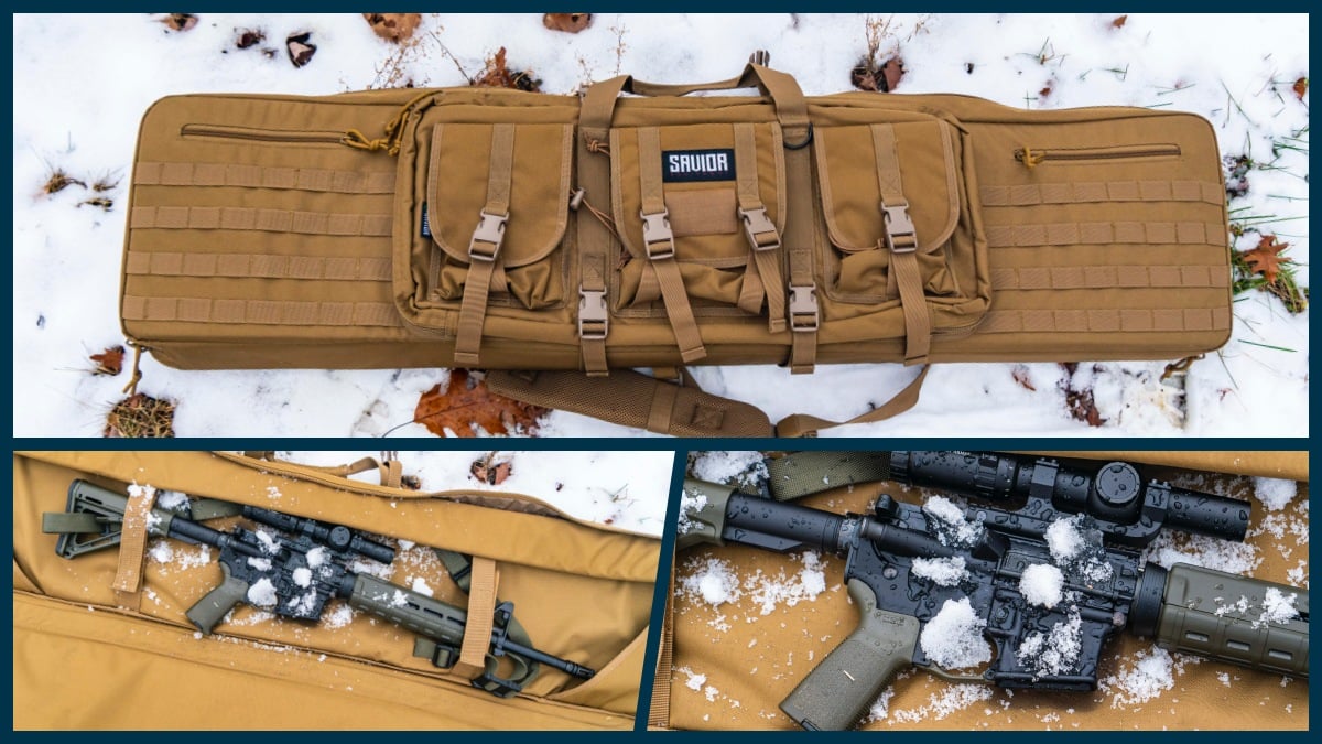 gun case in the snow