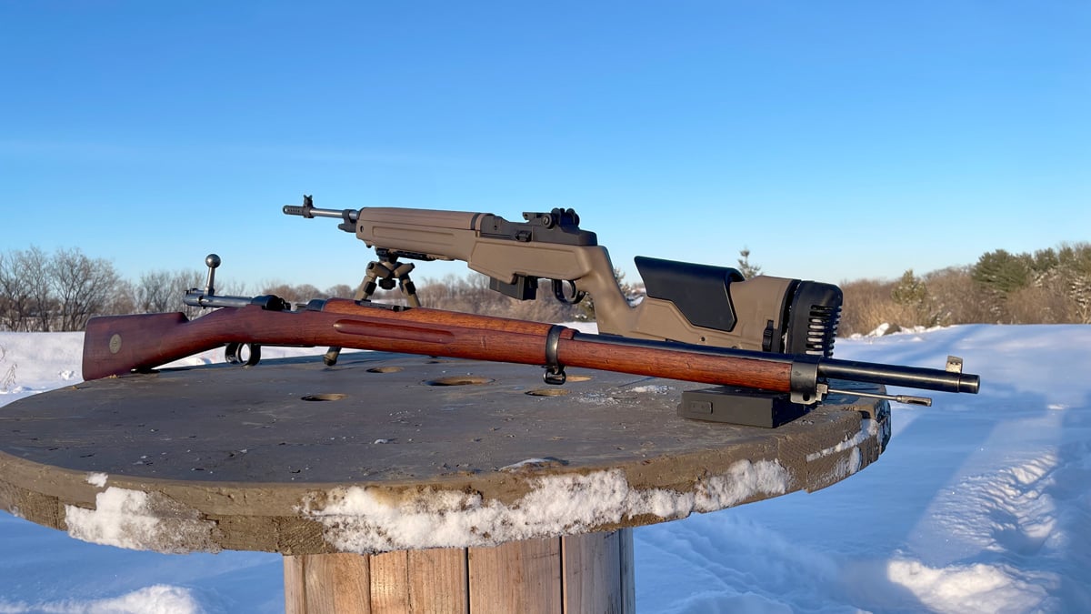 M96 Mauser and Springfield M1A Loaded rifles