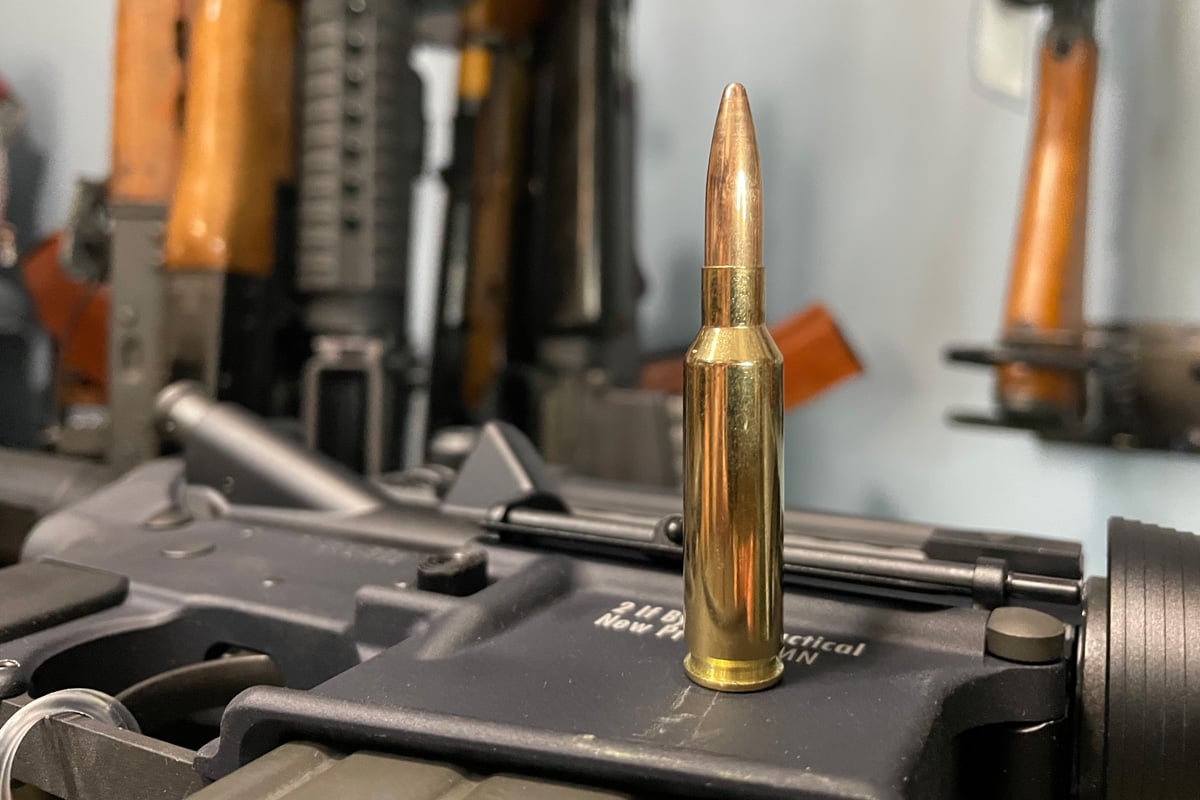 Springfield M1A Loaded and 6.5 Creedmoor cartridge