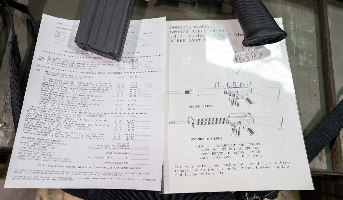 Knights Armament SR-25 rifle owner's manual