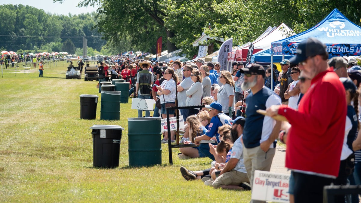 crowd at clay shooting competition