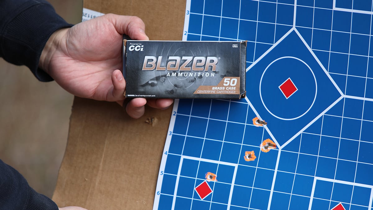.380 ACP ammo with target