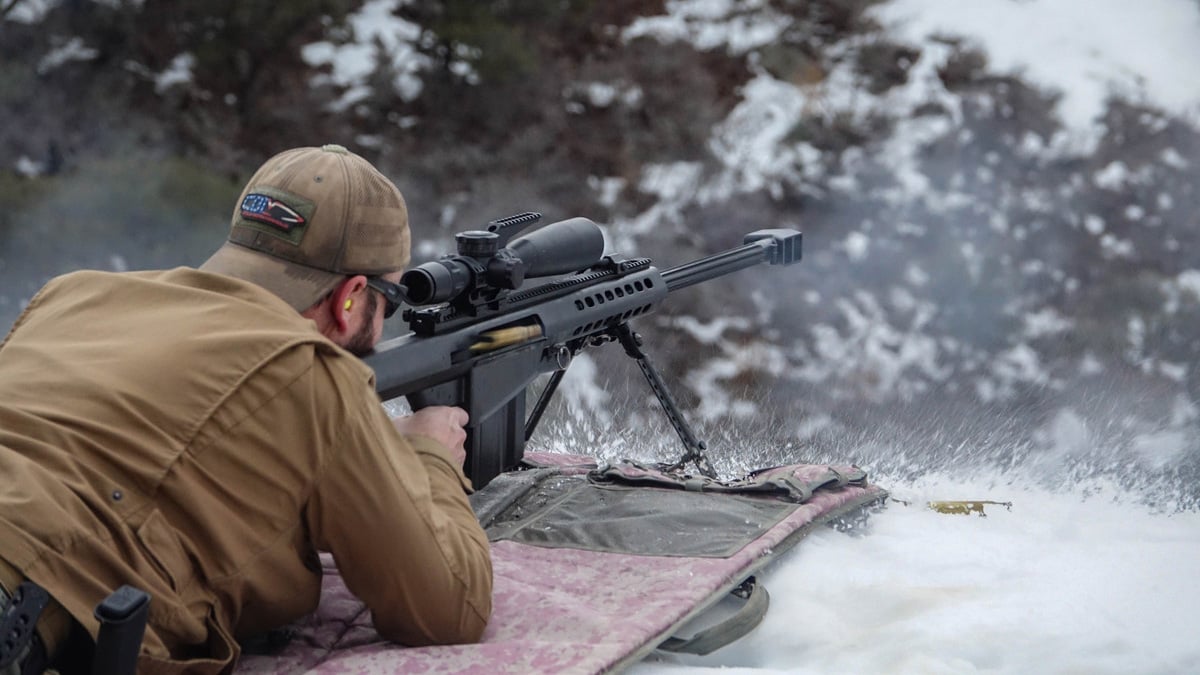 Shooting the Barrett M82A1 .50 BMG rifle