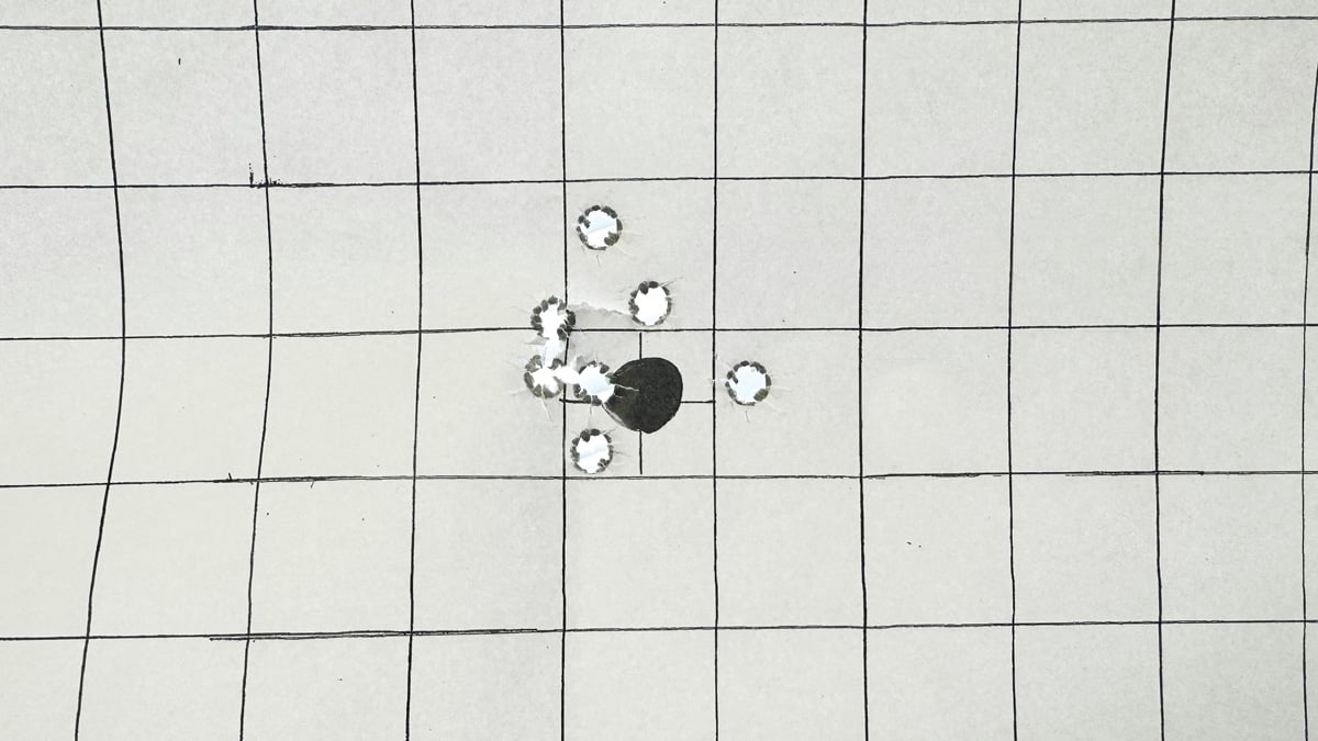 7.62x39mm group on target at 100 yards
