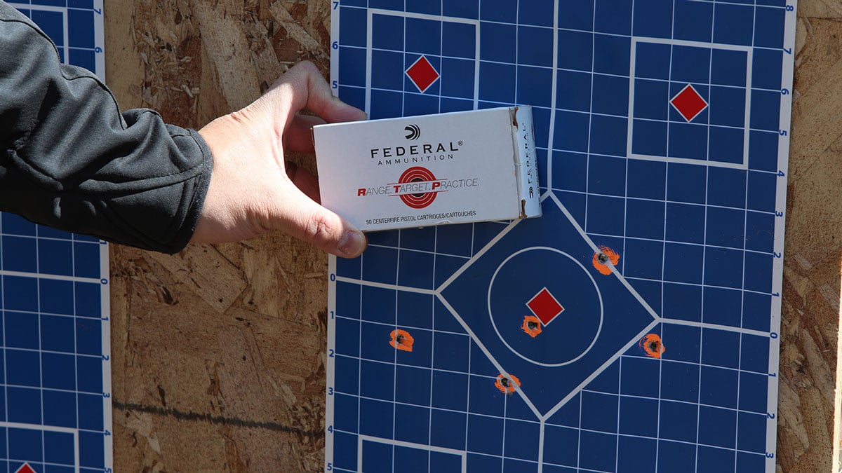 .357 Magnum ammo with target