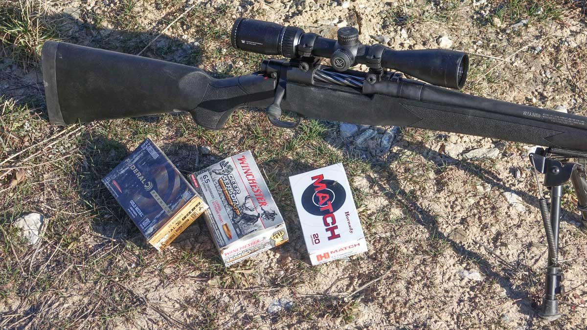 Mossberg Patriot Synthetic rifle with 6.5 Creedmoor ammo