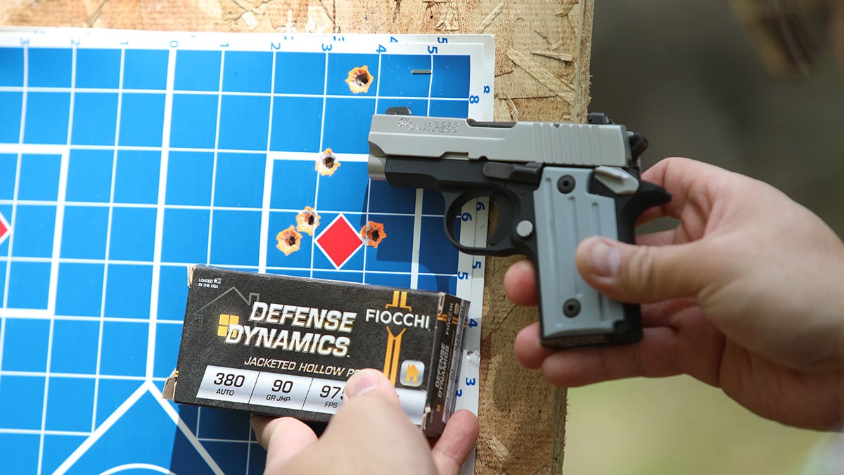 SIG P238 with target and ammo