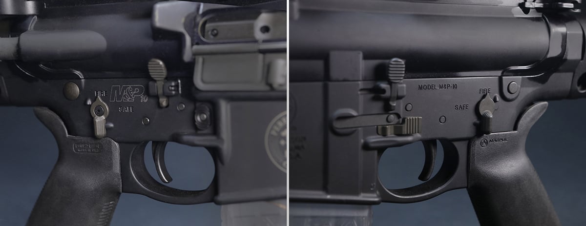 controls on Smith & Wesson M&P10 rifle in 6.5 Creedmoor