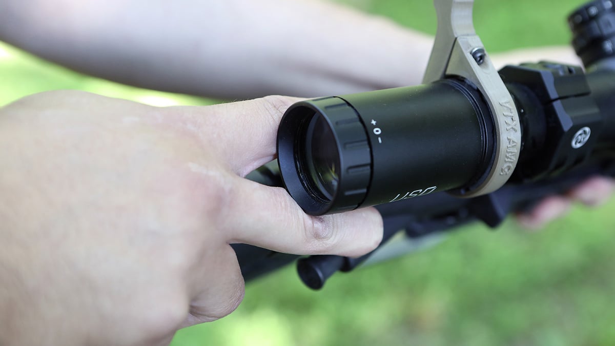 pulling charging handle on Smith & Wesson M&P10 rifle in 6.5 Creedmoor