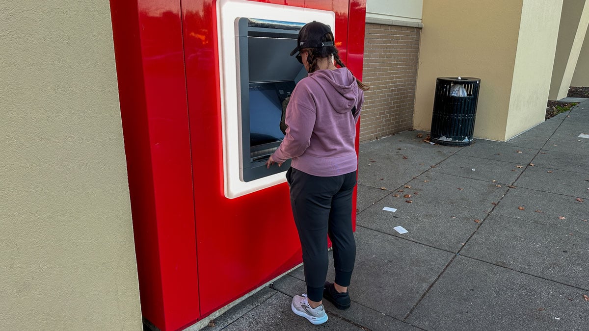 woman at ATM