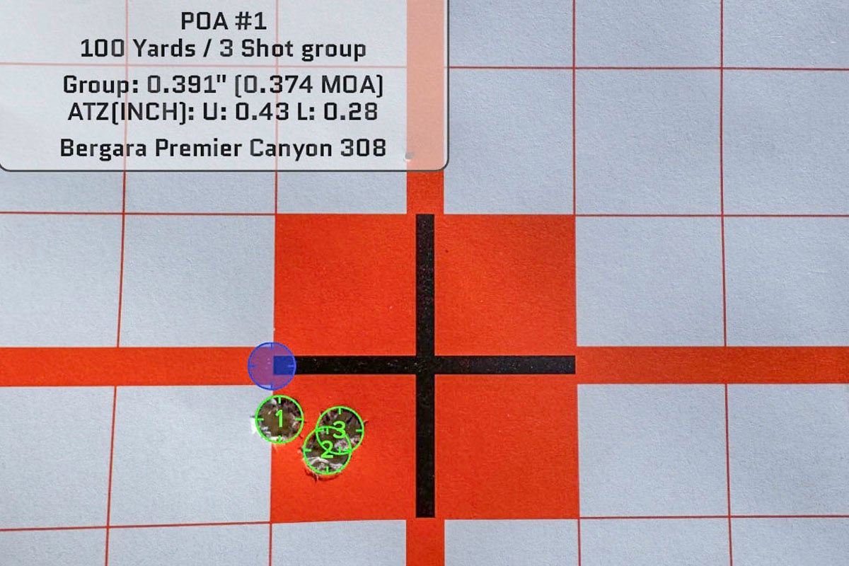 target with 100 yard group