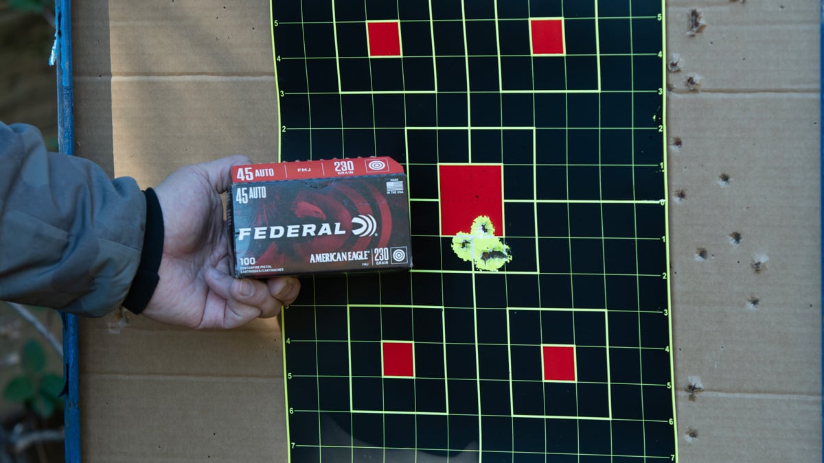 target with .45 ACP ammo