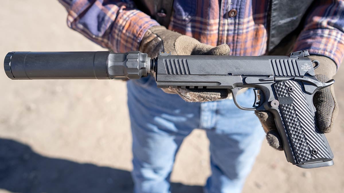 Silencer Central Banish 45 suppressor on RIA 1911A1 FS TAC