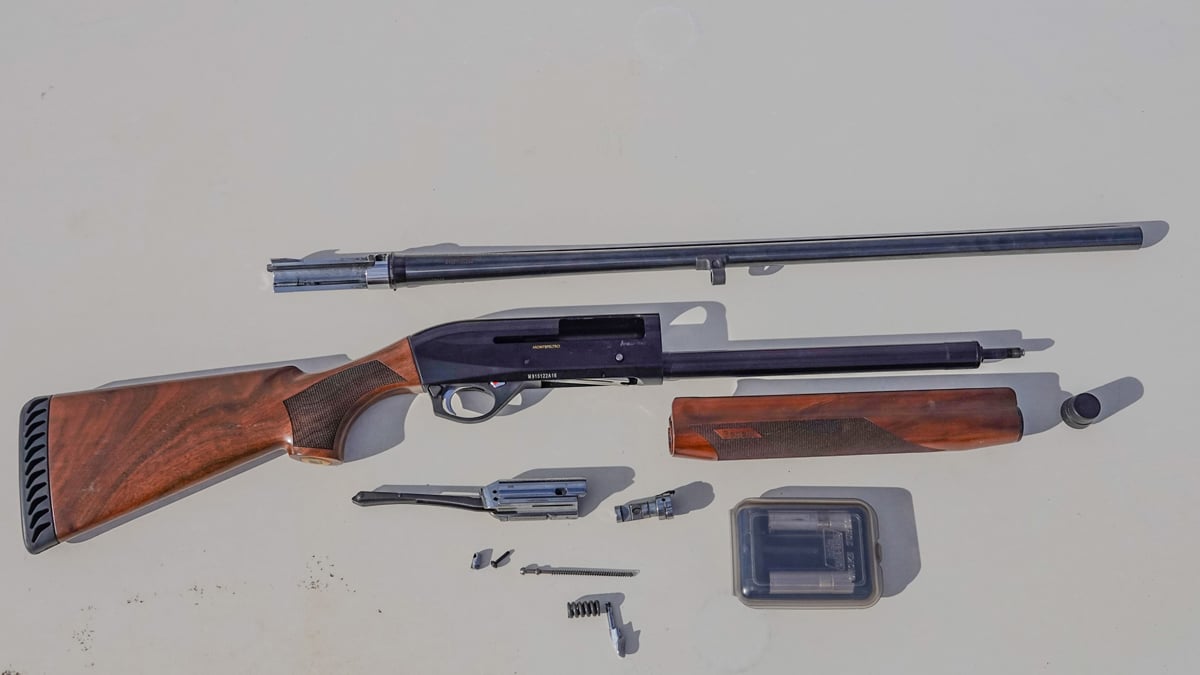 disassembled shotgun