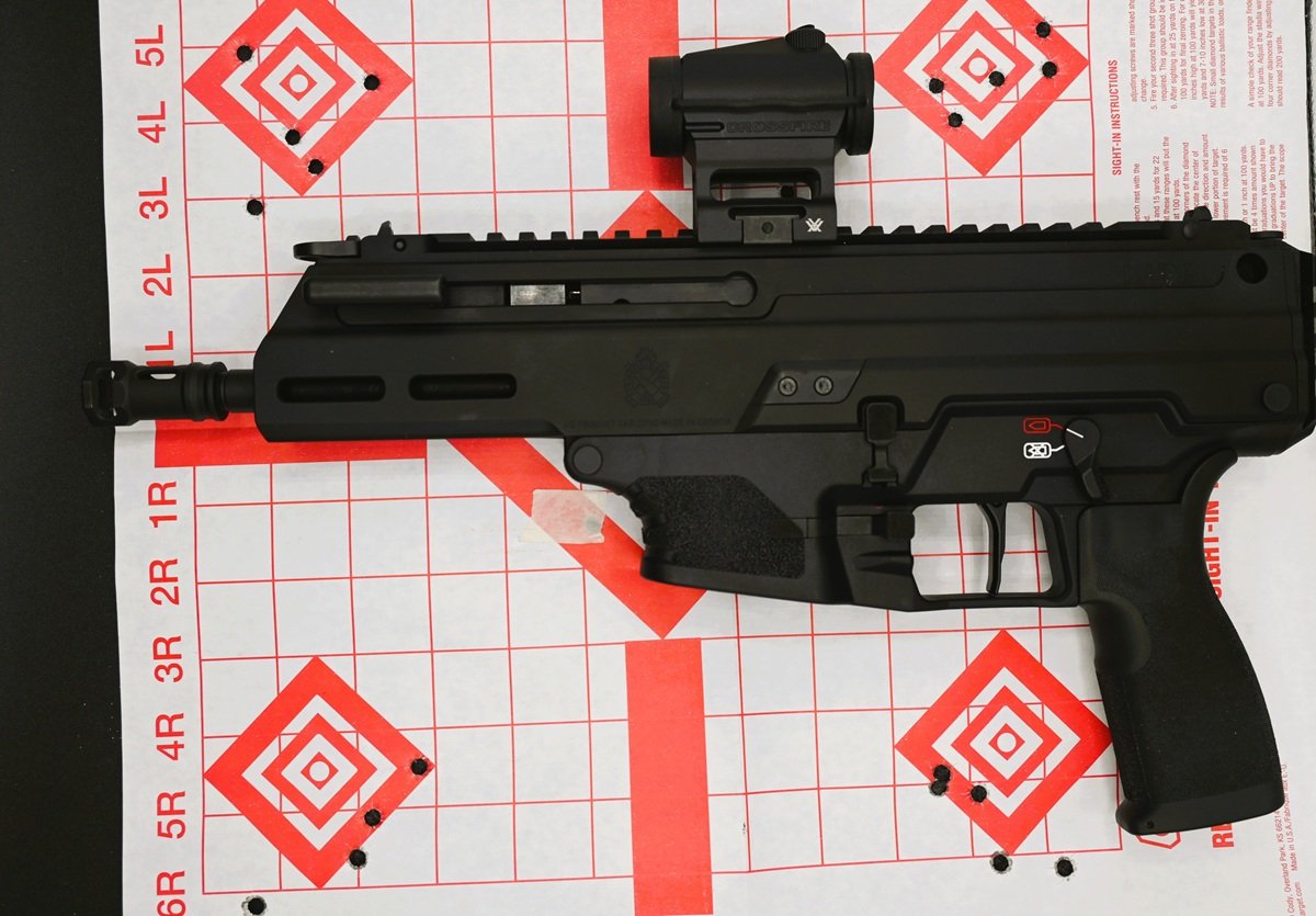 Springfield Armory Kuna 25-yard accuracy test target using Federal Premium 147-grain Action Match ammo