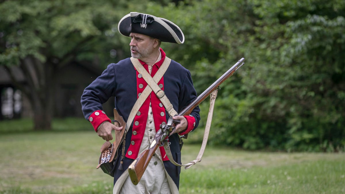 Continental soldier reenactor