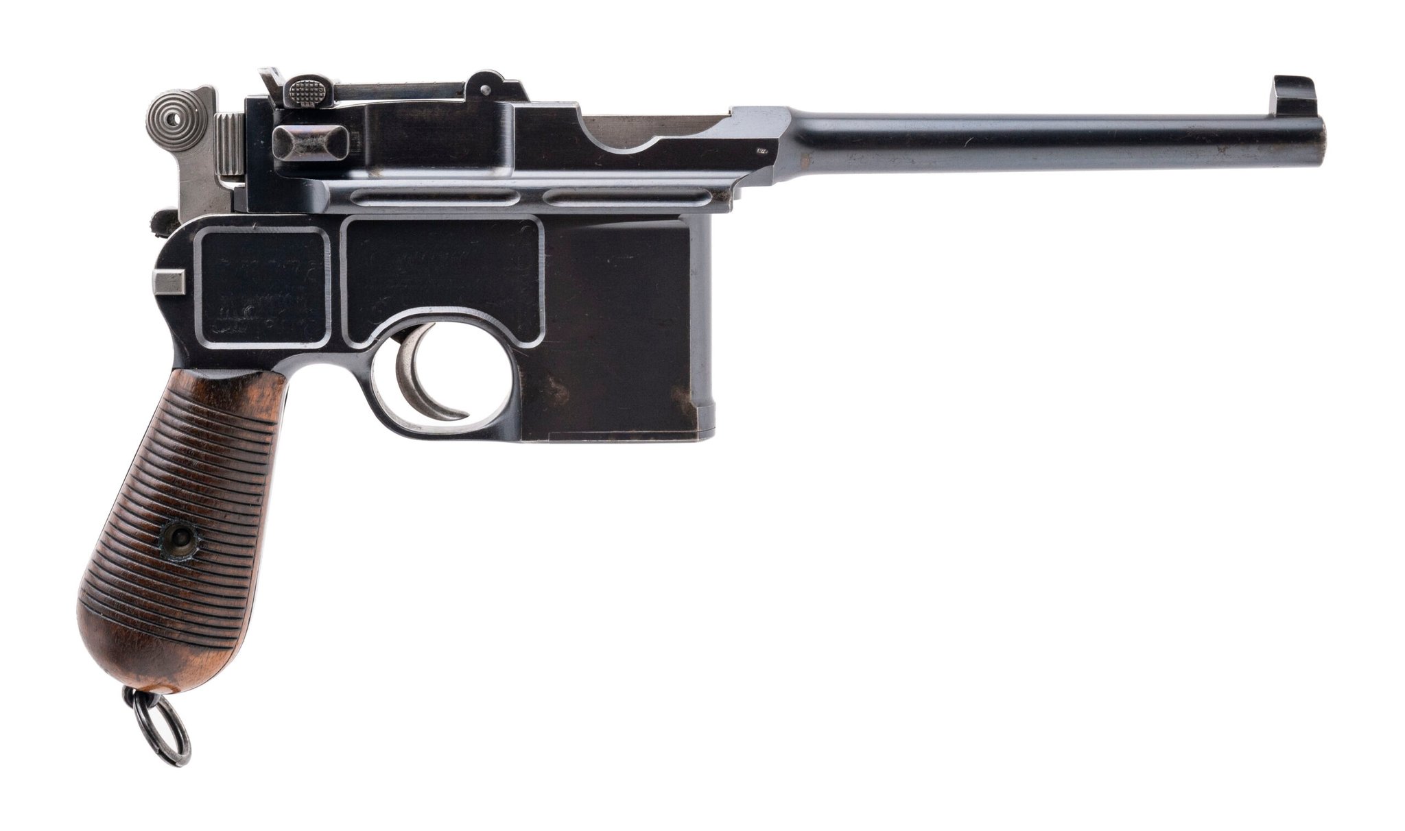 MAUSER BRITISH MARKED BROOMHANDLE C96 CONEHAMMER right-side view