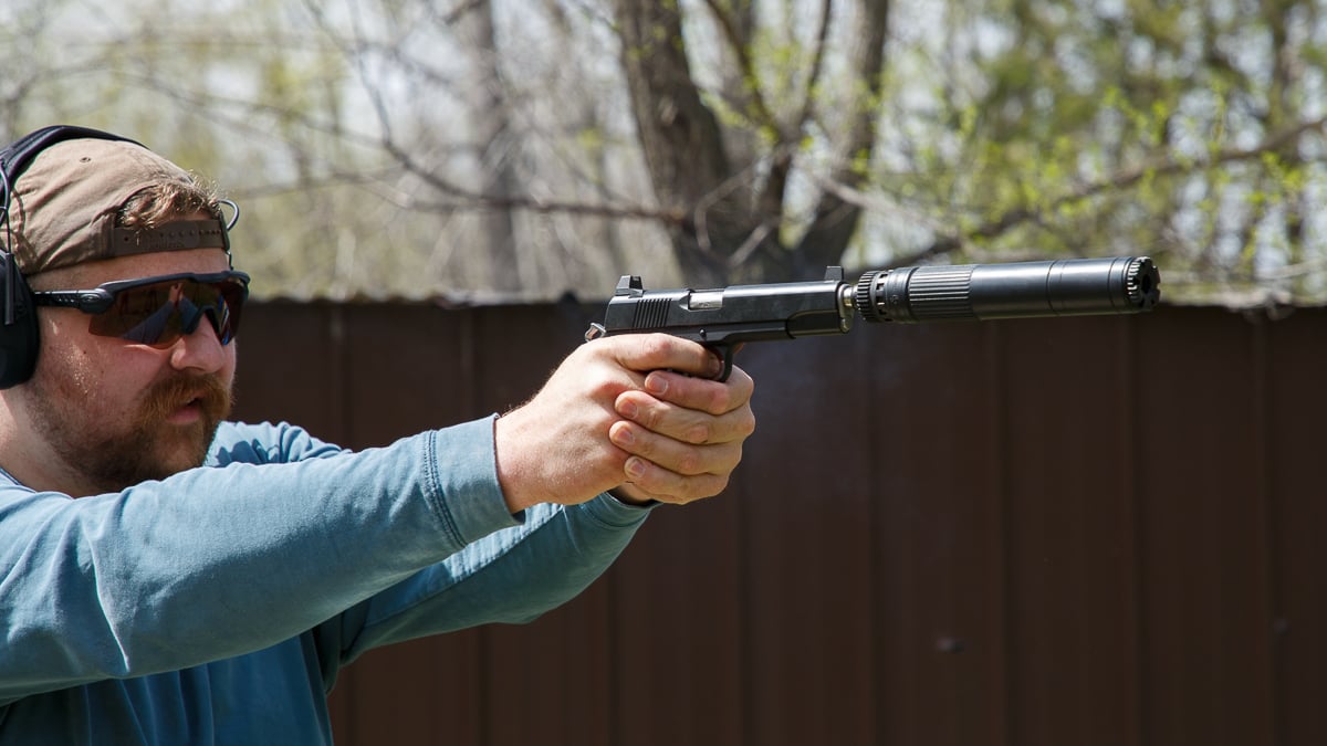 Dead Air Mojave 45 suppressor on Dan Wesson 1911
