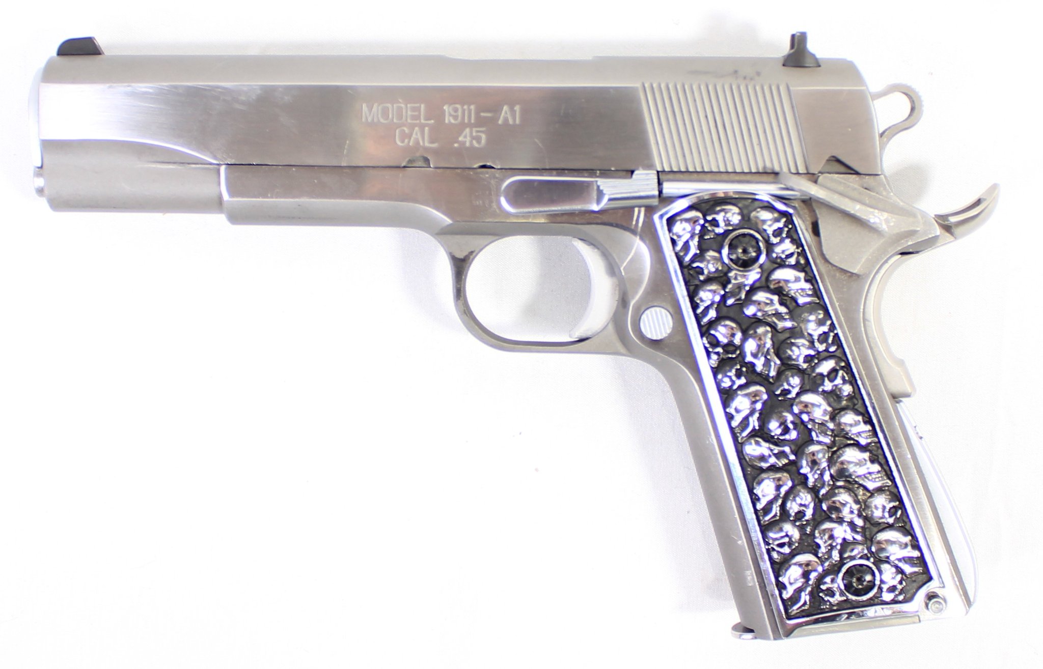 Springfield Armory S.a. 1911-a1 45 Acp Stainless Steel 5" Government Skull Grips