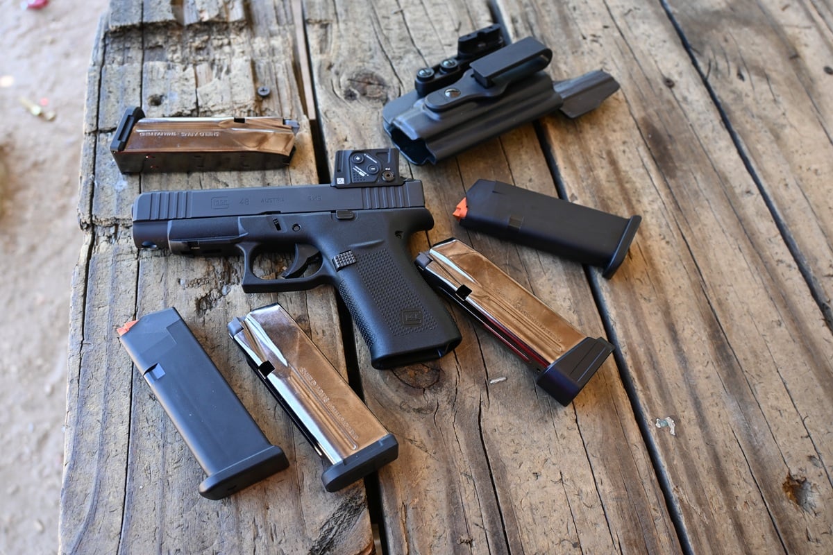 Glock 48 9mm pistol with Aimpoint COA red dot