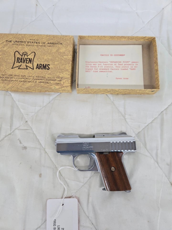 RAVEN Arms P-25 Chrome W/original Box, Magazine ECOM00442411 533358