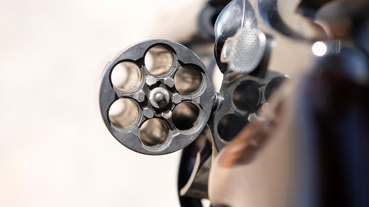 cylinder on Smith & Wesson Model 19 .357 Combat Magnum revolver