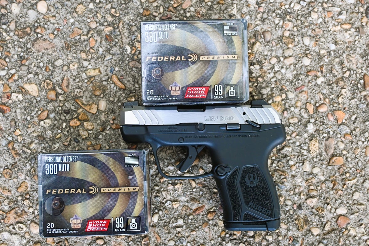 The Ruger LCP Max with a manual safety