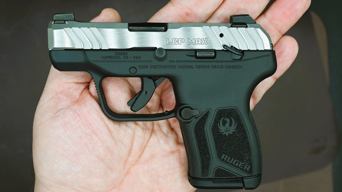The Ruger LCP Max with a manual safety