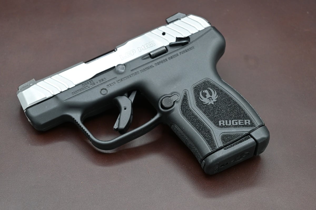 The Ruger LCP Max with a manual safety