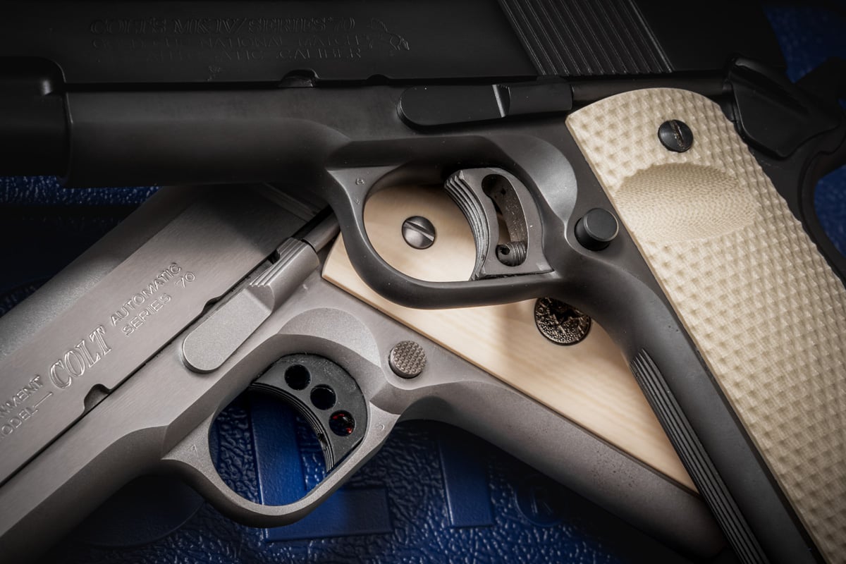 trigger detail on Colt Gold Cup and Colt Competition