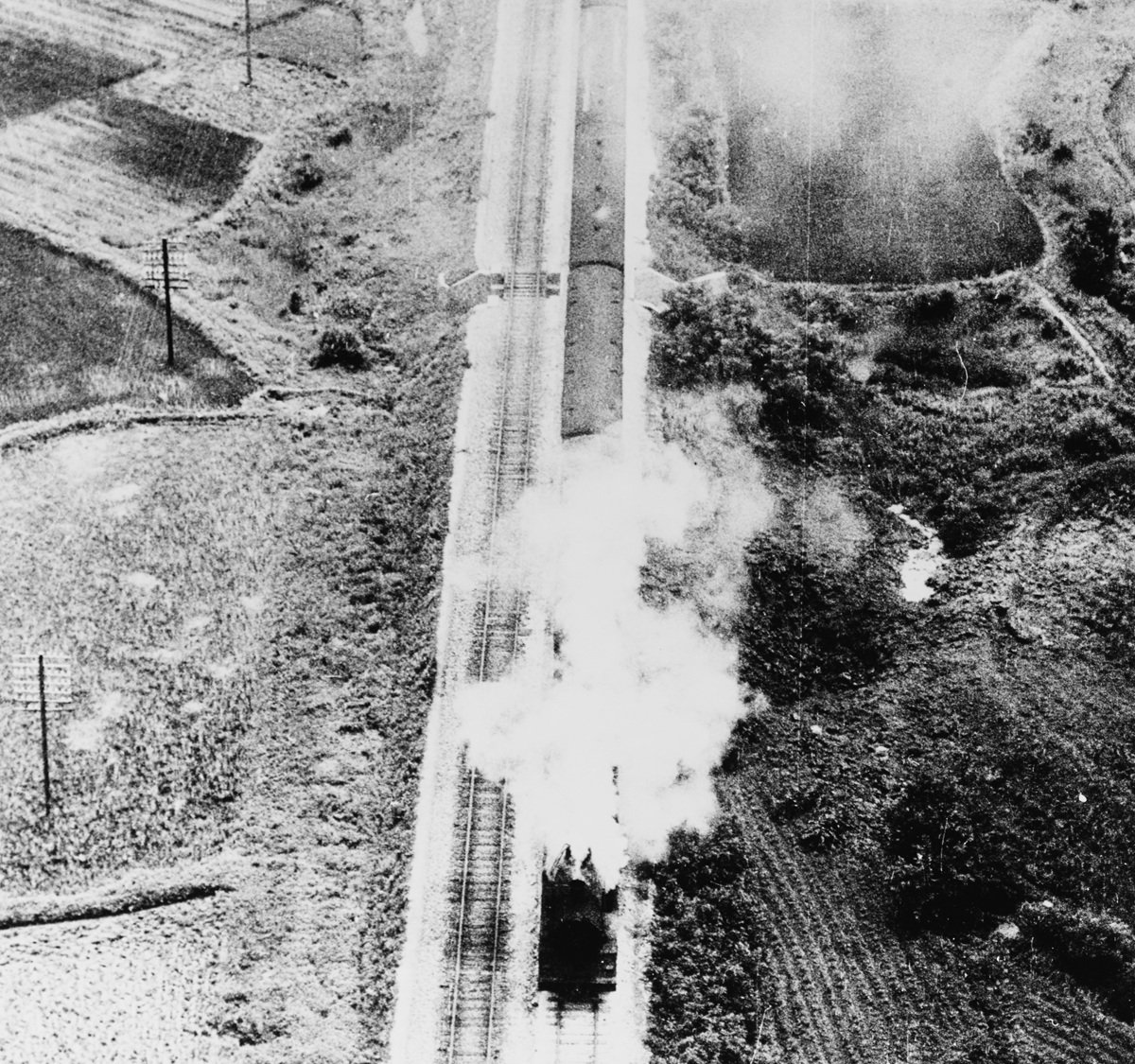 The Consolidated PB4Y-2 Privateer attacking train