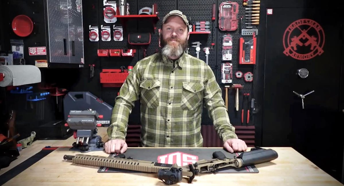 Talon Jayne in his shop