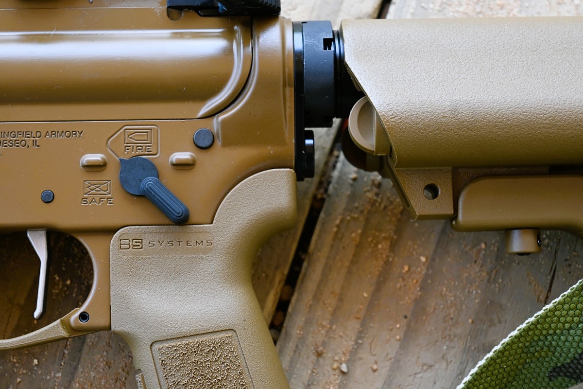 The Springfield Armory Saint Victor 5.56 in Coyote Brown.