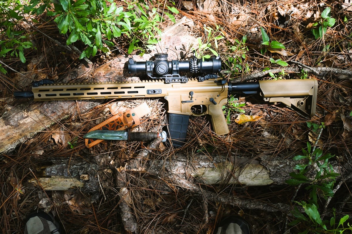 The Springfield Armory Saint Victor 5.56 in Coyote Brown.