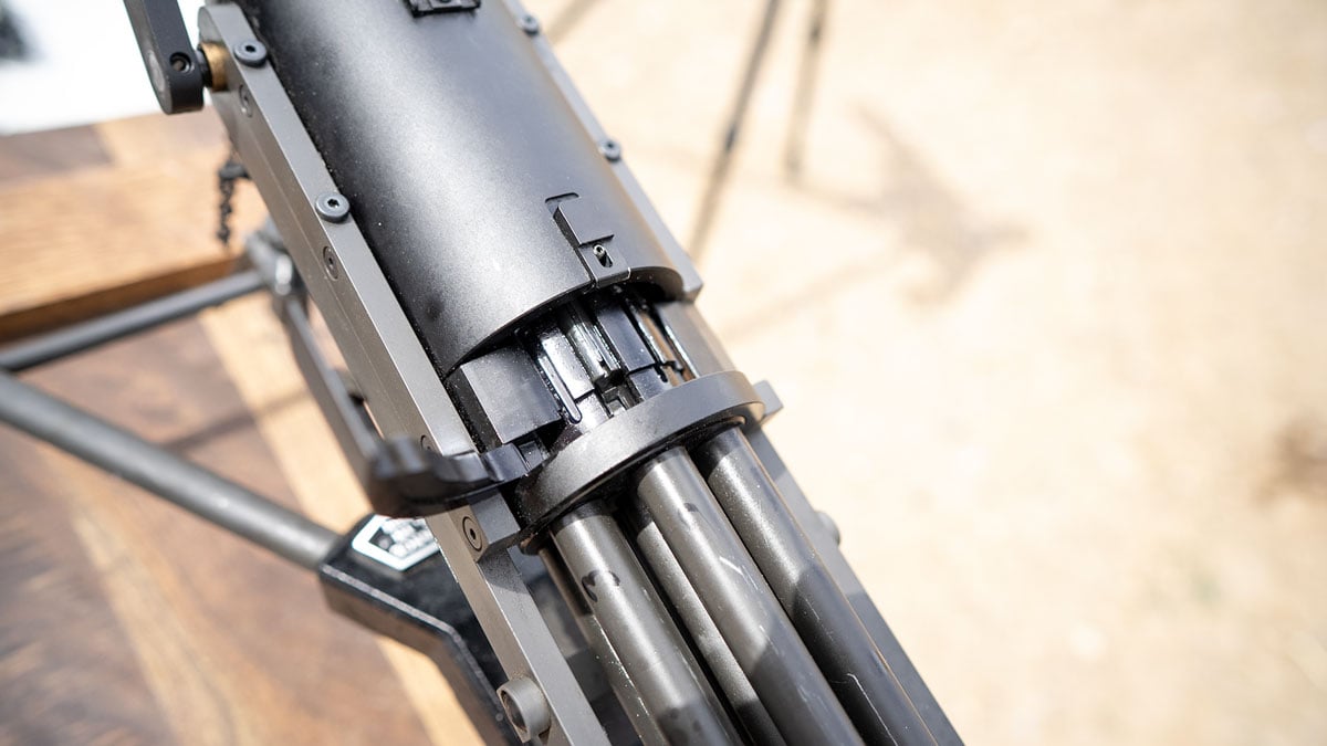 action on Tippmann Ordnance Gatling gun