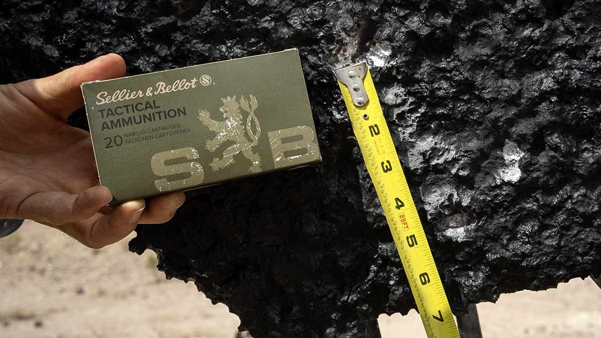 measuring group on steel ram target